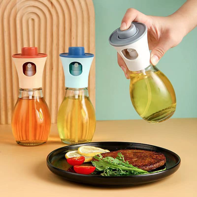 Pulverizador de azeite de cozinha 200ML,Spray Cozinha Vidro Air Fryer Salada Prático Pulverizador,Para óleo e vinagre
