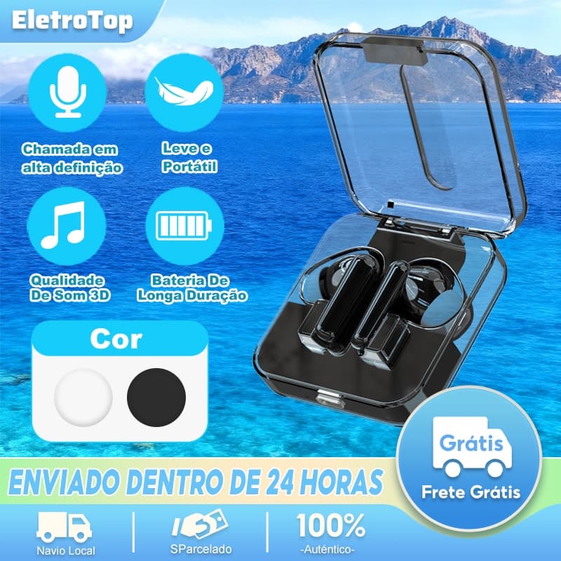S168 TWS Bluetooth Fone de Ouvido Caixa Transparente Elegante com Microfone com Função de Redução de Ruído ENC
