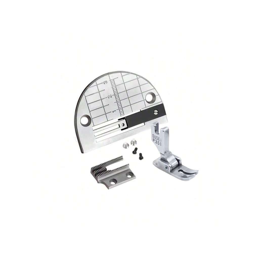 1 Conjunto De Placa De Agulha Anti-Rugas E Alimentação Para Cães Calcadores # P351 4 Parafusos Peças De Calcador De Máqu