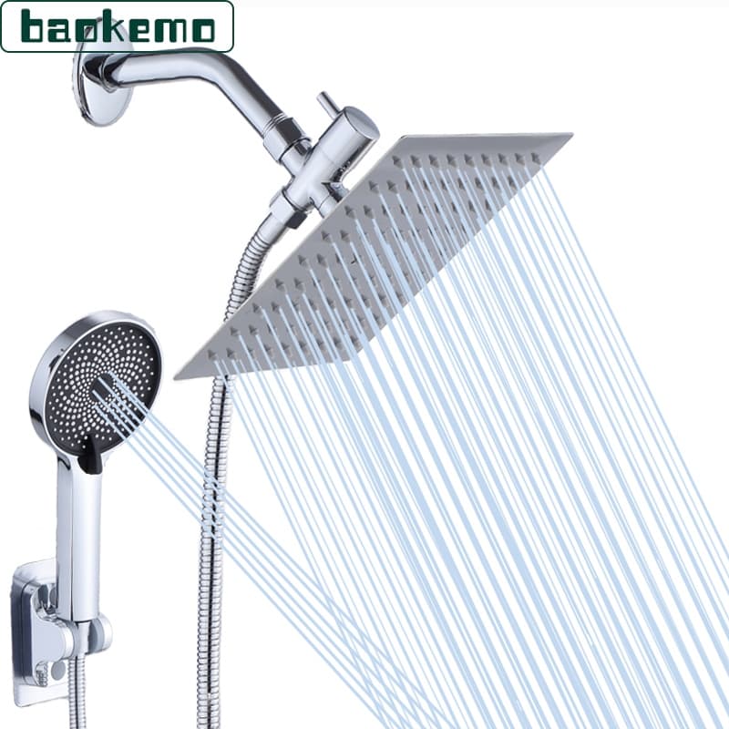 Conjunto de Chuveiro Baokemo Inox 304 - Chuveiro Fixo e Portátil