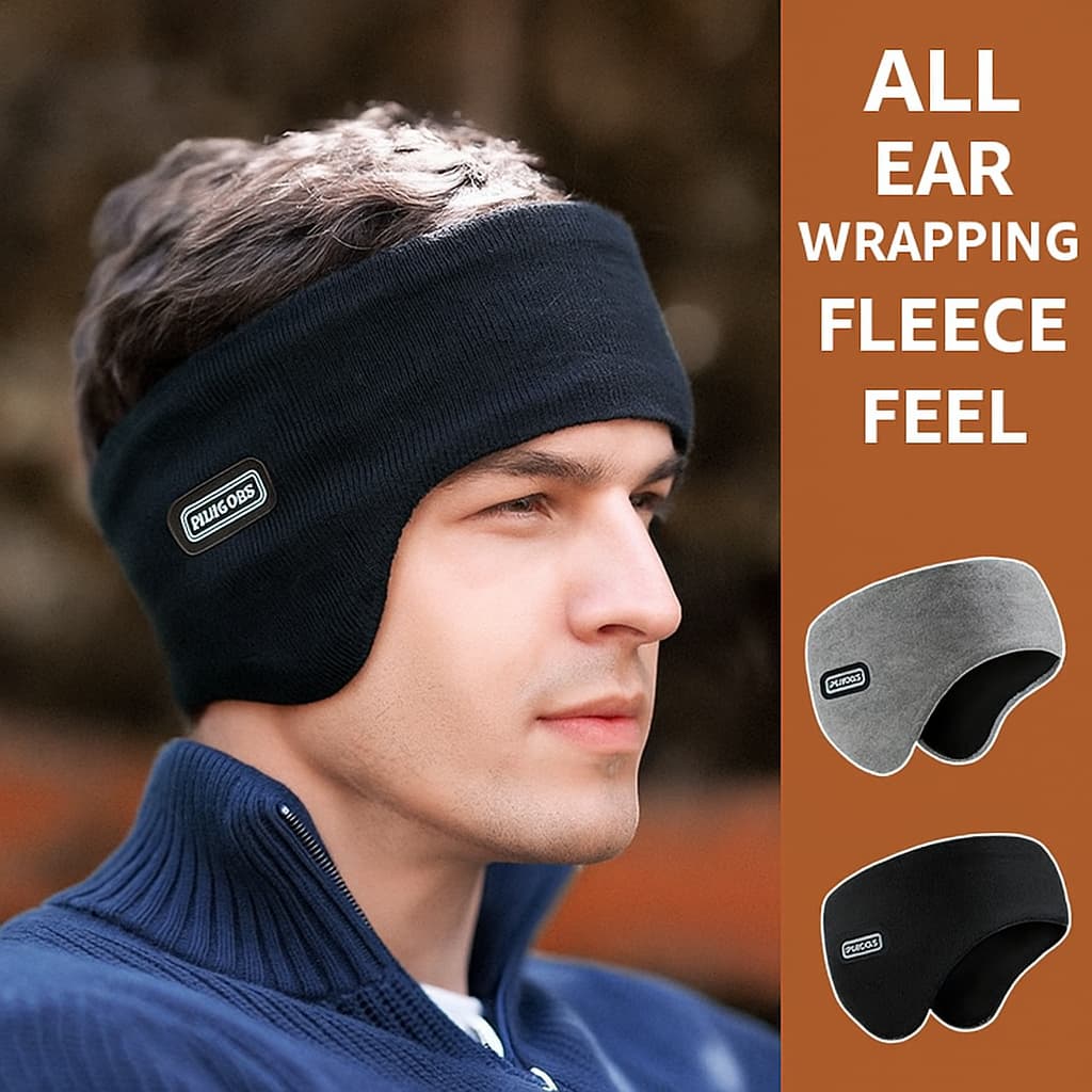 Inverno Bandana Orelha Mais Quente Dupla Camada Velo Protetor De À Prova Vento Esportes Hairband Para Corrida Ao Ar Livr