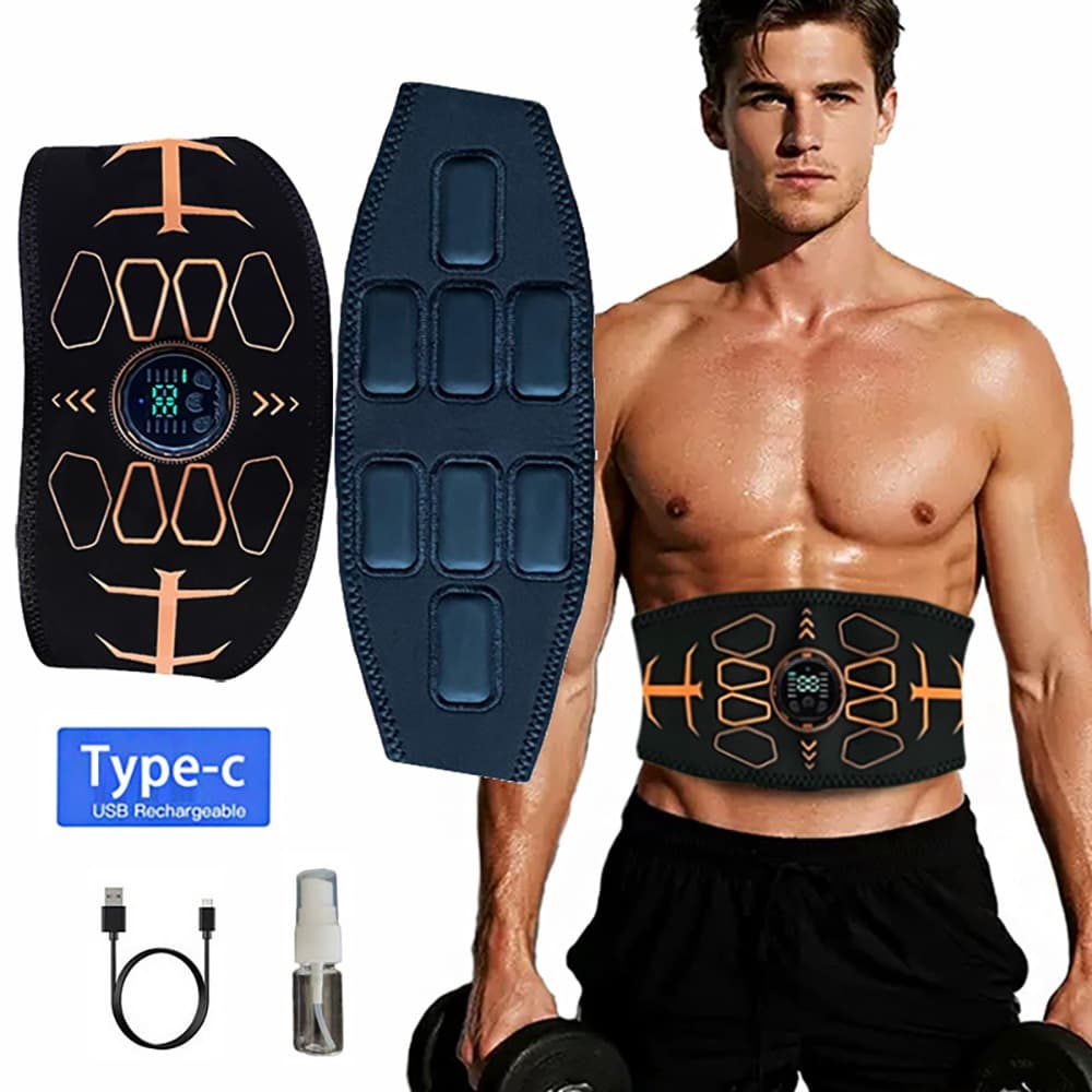 Toner Muscular Inteligente Cinto De Tonificação Abdominal Ab Trainer EMS Estimulador Perda De Peso Massagem Equipamentos