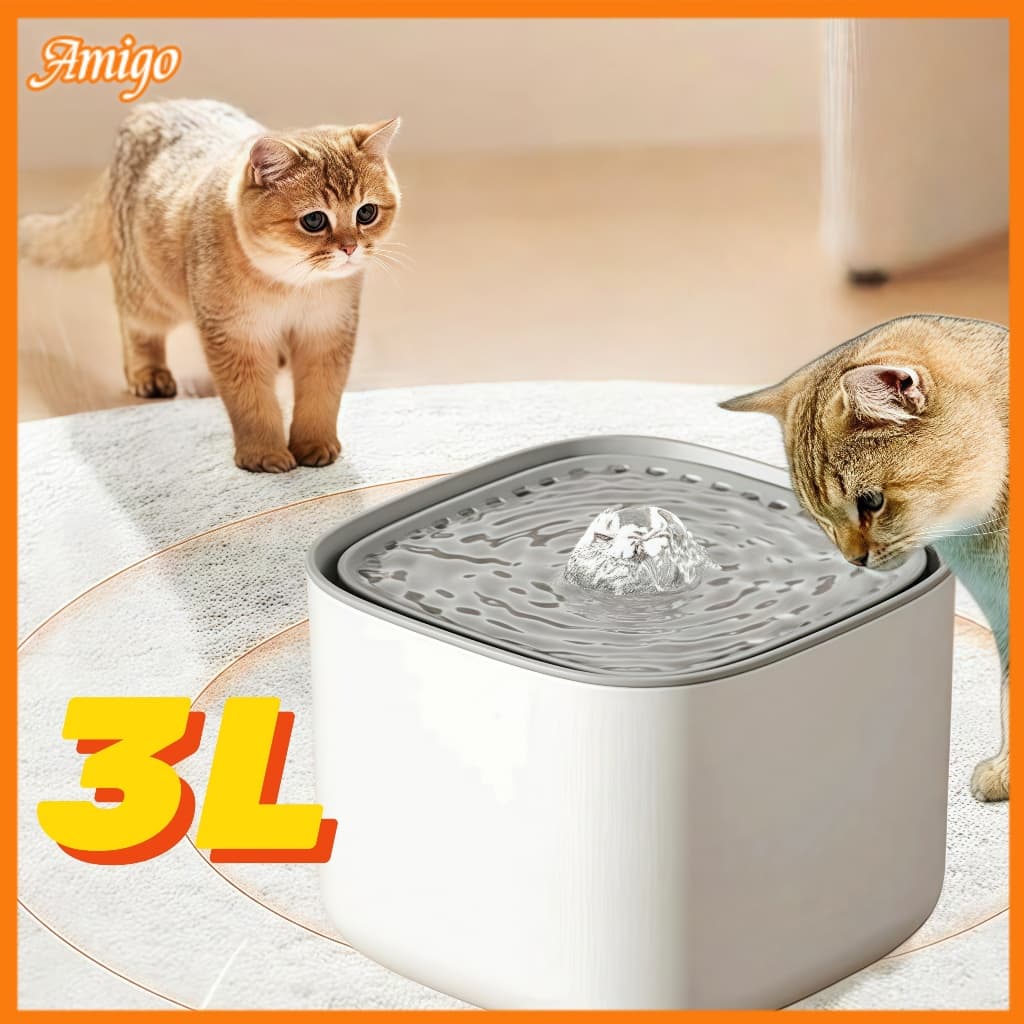 Fonte de água para gatos com sensor inteligente 3 L automática para animais bebedouros