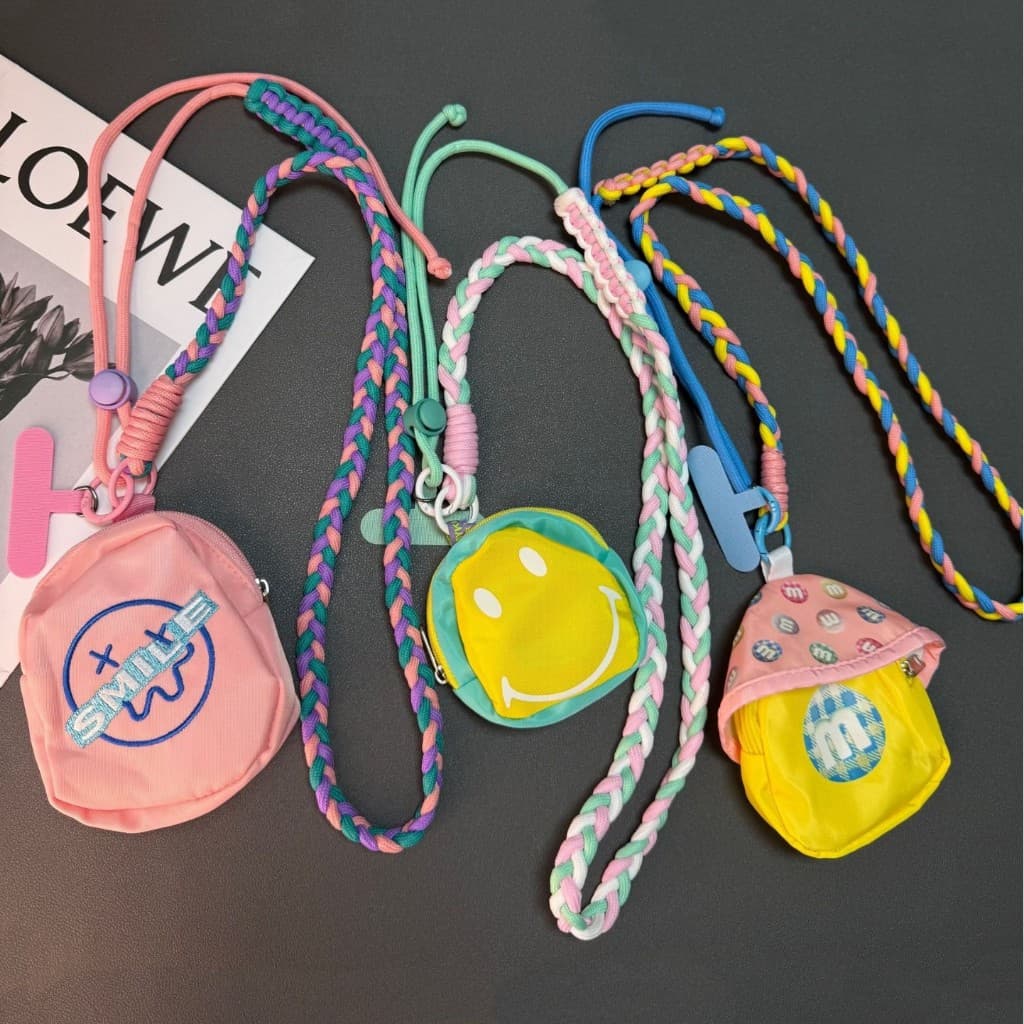 Cordão De Telefone Crossbody/Anti-Queda Perda Corda Longa Pendurada Alça De Pescoço Fino Com Bolsa