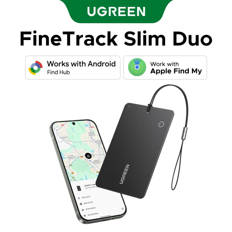 UGREEN FineTrack Slim Duo Smart Tag Localizador Inteligente Rastreador Anti-Perda Compatível Com iOS Android Para iPhone