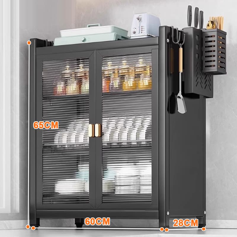Armário de aço inoxidável para cozinha Armário de cozinha 2/3 camadas Gabinete de armazenamento