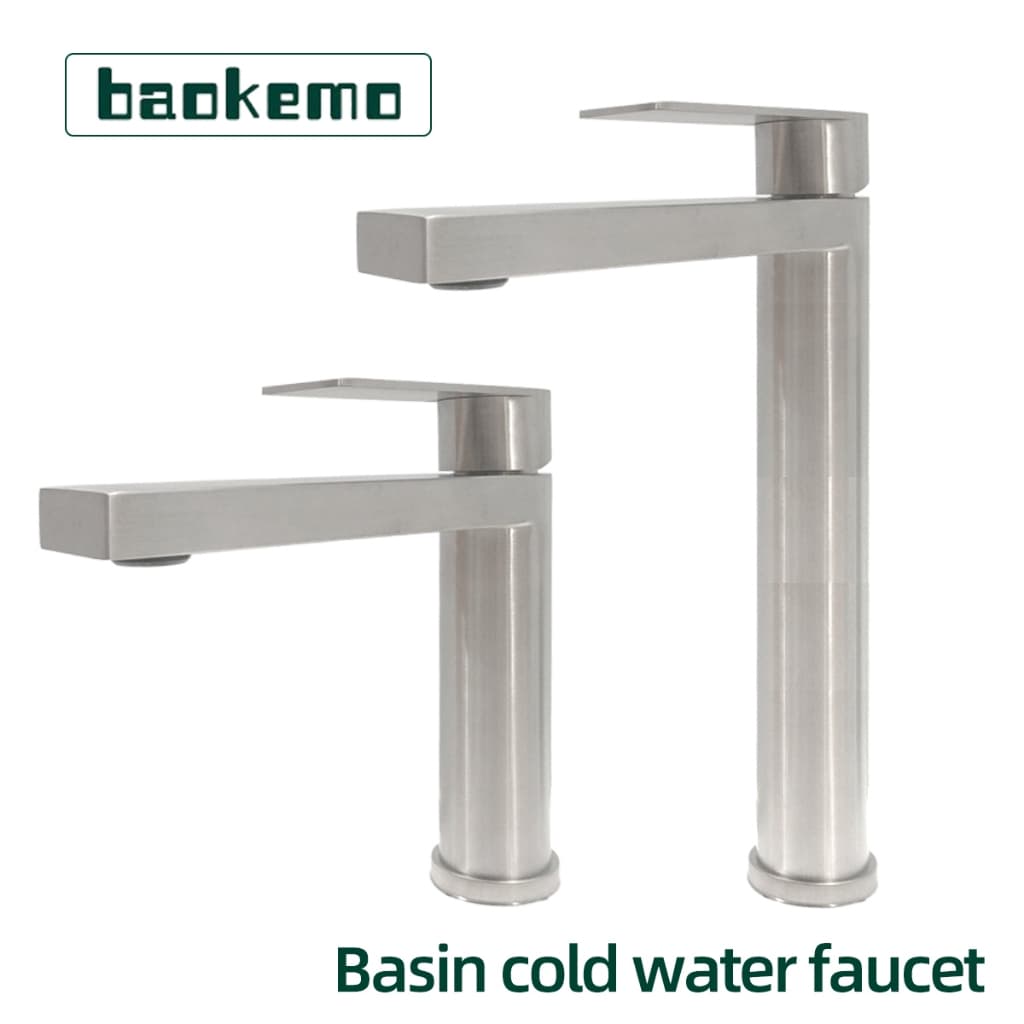 Torneira de Água Fria para Lavabo Banheiro Baokemo Aço Inoxidável 304