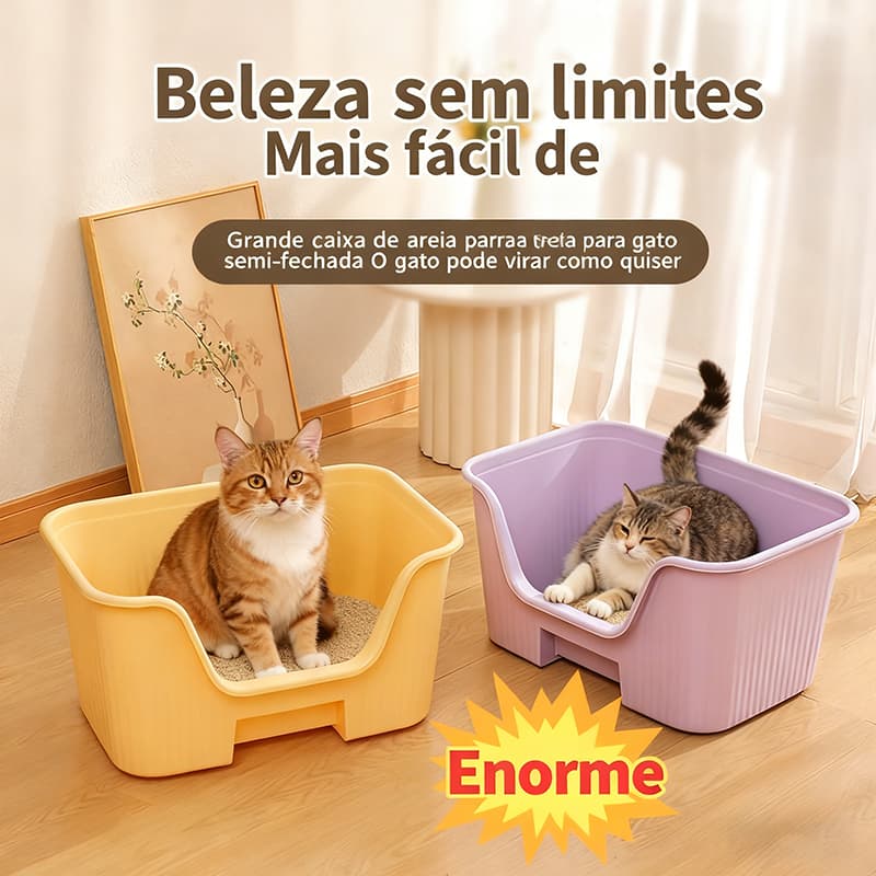 Caixa de Areia para Gatos Banheiro Sanitário pet Aberta Resistente