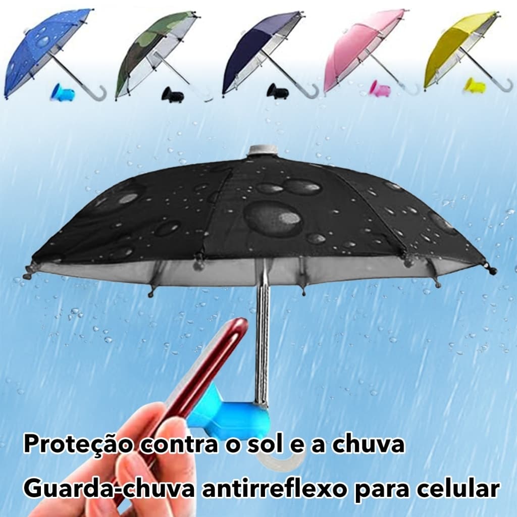 Mini Guarda-Sol Decorativo para Bicicleta com Suporte - Sombreamento Portátil à Prova D'água para Praia e Passeios
