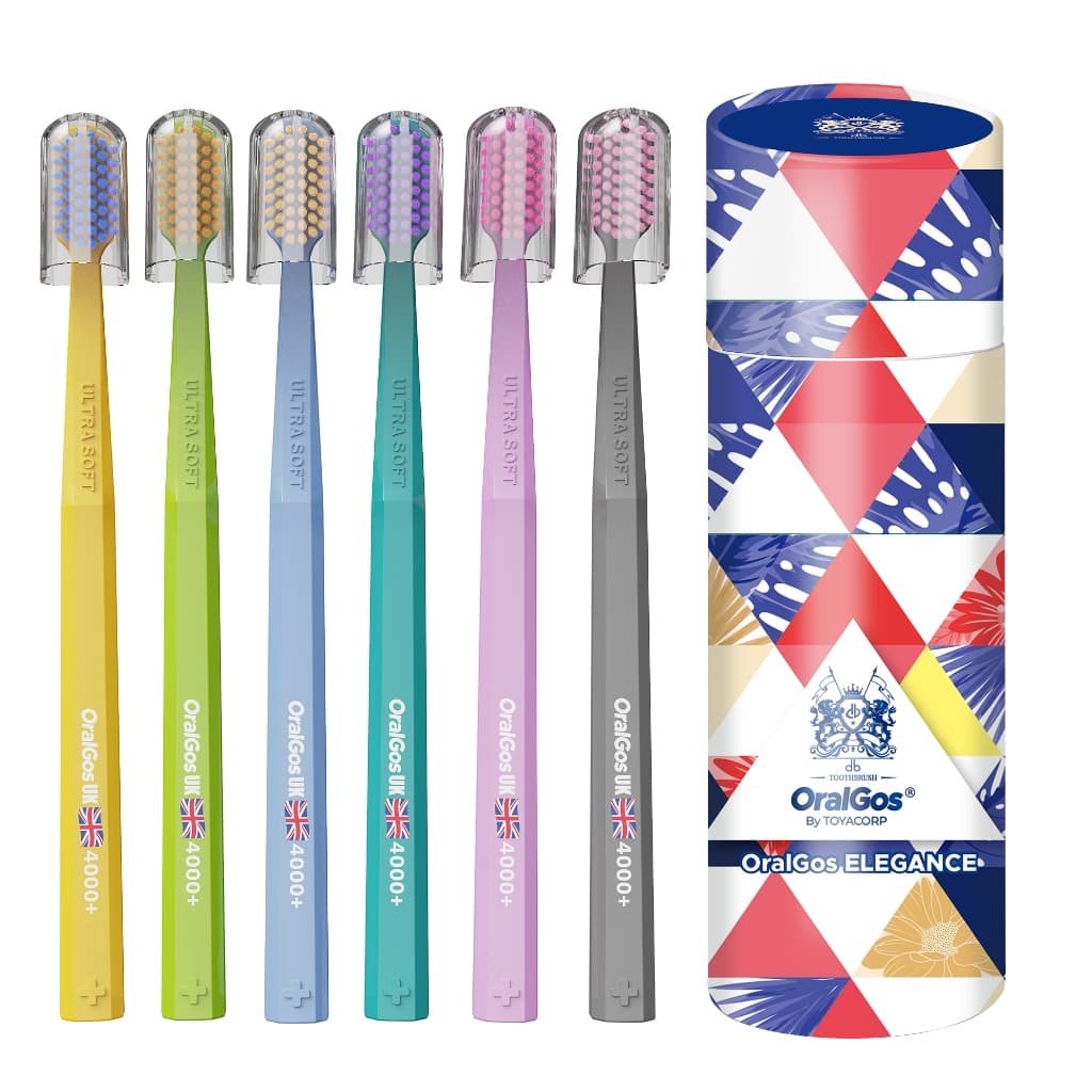 Oralgos Escova dentes , 4000+ pêlos de escova, super macio, kit de 6 caixas de presente