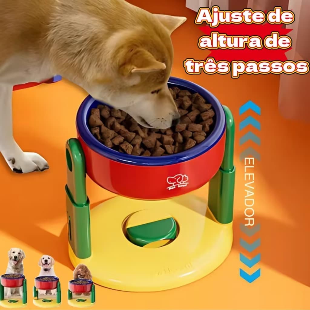 Comedouro Bebedouro Pet Cachorro Gato Com Ventosa Regulagem De Altura
