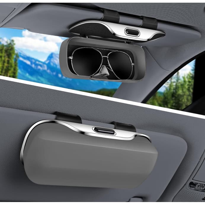 Caixa de óculos de sol para viseira solar de carro, caixa de armazenamento Universal de óculos de sol ABS