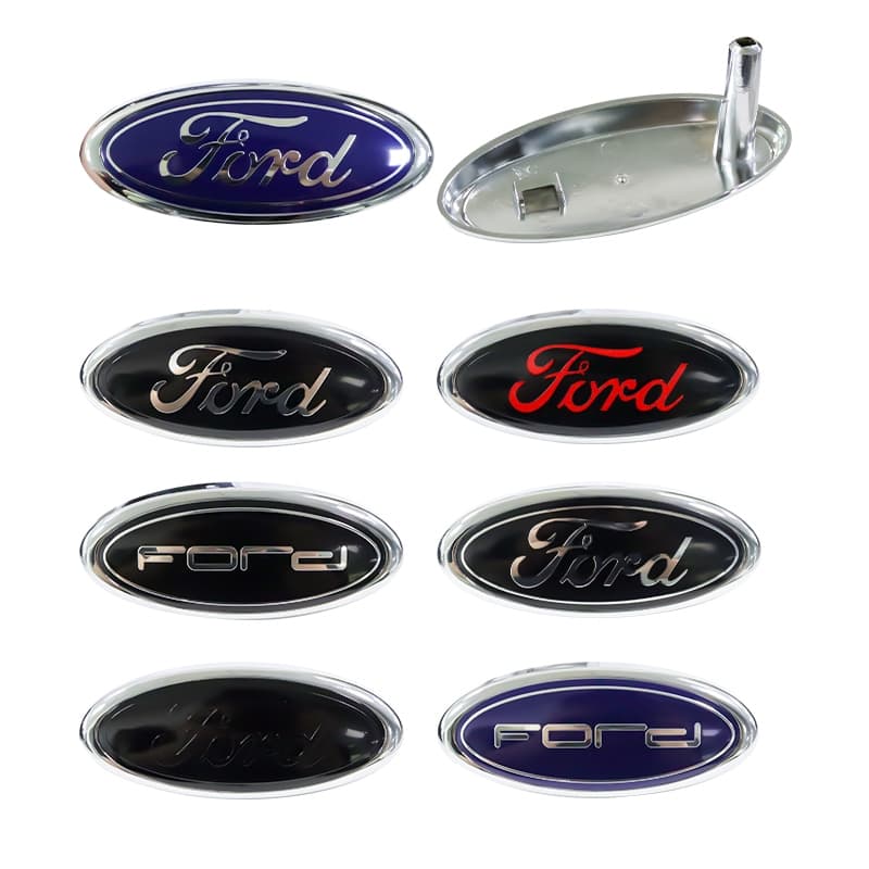 Emblema Da Grade Frontal De 14.5x6.5cm Para Ford Classic Focus 2005-2013 1.8 Logotipo Do Azul Símbolo ABS Sinal De Cabeç