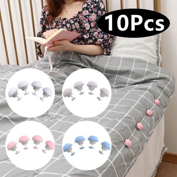 10 Pçs Cogumelo Macaron Em Forma De Lençóis De Cama Fivela Clipes Colcha Fixador Titular Cobertor Clipe Capa Prendedor U