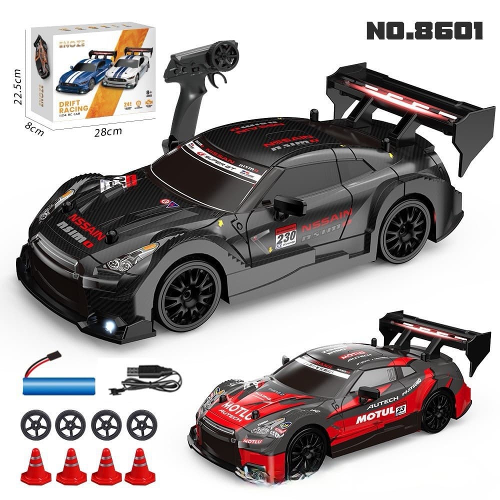 Carrinho de Controle Remoto recarregável Drift neon Ford Mustang Nissan GTR corrida 4WD tração nas quatro rodas Alta Per