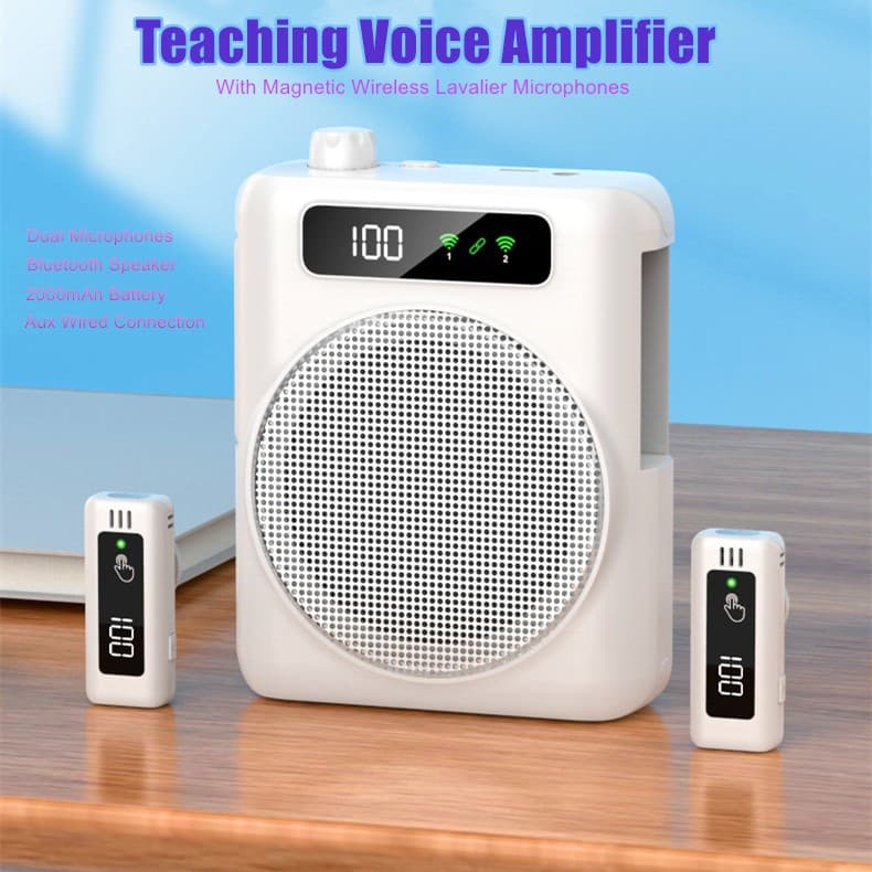 Amplificador De Voz Magnético Alto-Falante Bluetooth + Microfone De Lapela Para Reunião De Guia Turístico Do Professor