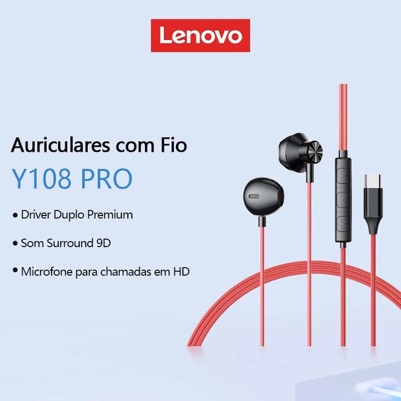 Fones De Ouvido Para Jogos Com Fio Lenovo Y108 Emparelhados Um Microfone Omnidirecional De Alta Definição Efeitos Sonoro
