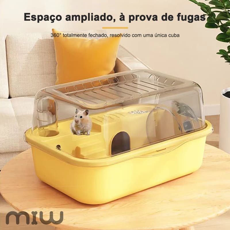 Casa de Viagem para Hamster com Roda de Exercício Transportadora Fechada Inclui Bebedouro para Passeios sem Estresse