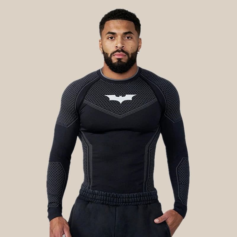 Camisa Masculina De Manga Comprida Para Fitness Muscular Younglas Novo Top Elástico Slim Fit Academia De Treinamento Esp