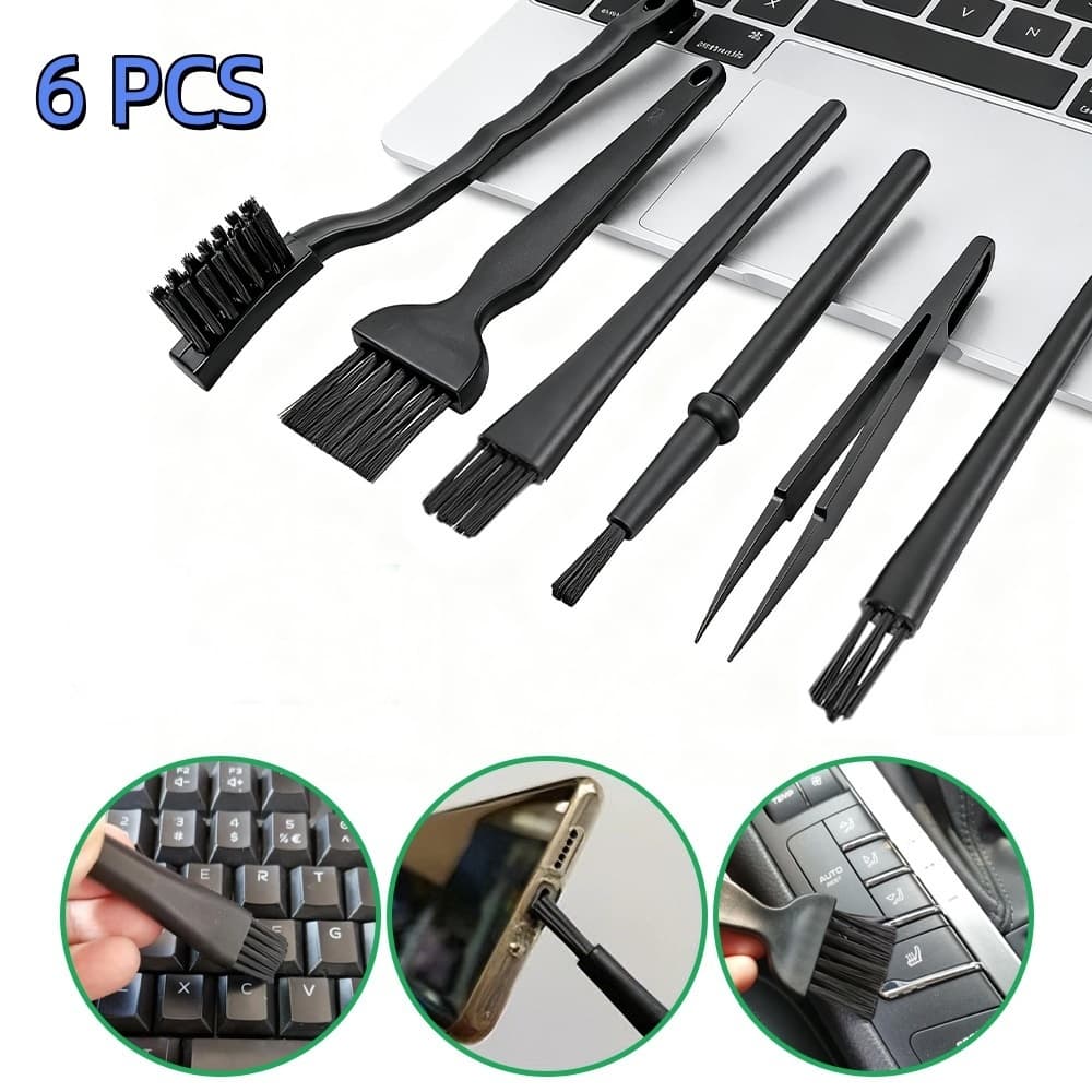 Kit portátil de limpeza de escova antiestática seis em um, adequado para placas de circuito de limpeza e produtos eletrô