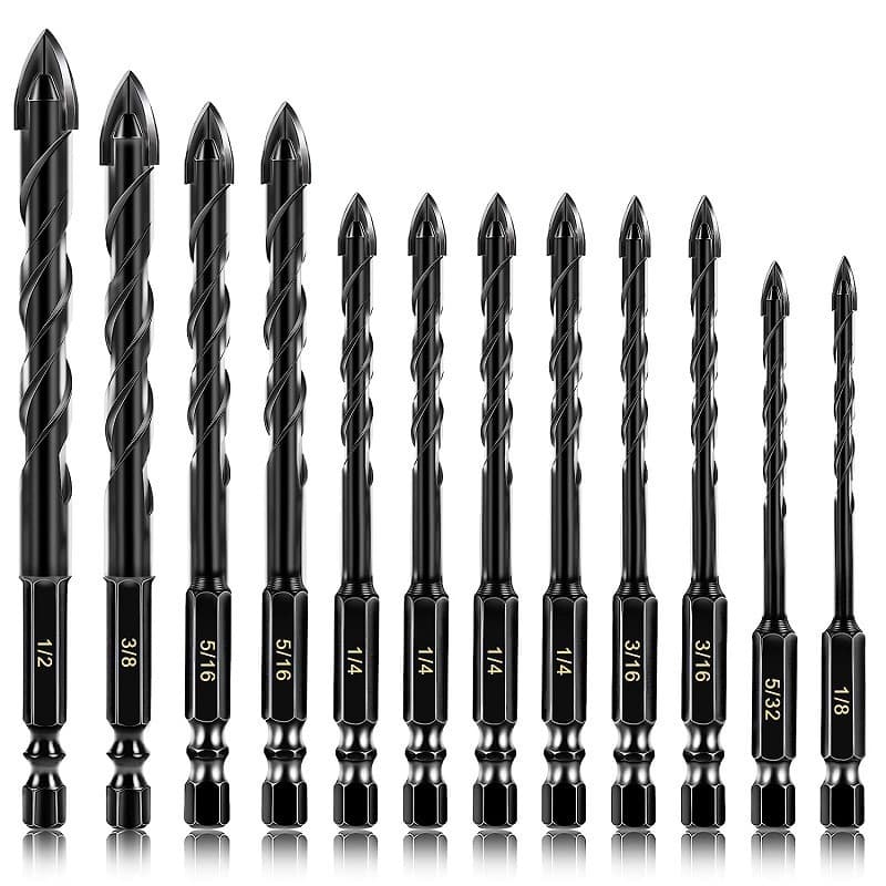 Kit 10 Brocas de carboneto Triangular Titânio Profissionais 3/16-1/2 De Para Fura Tudo