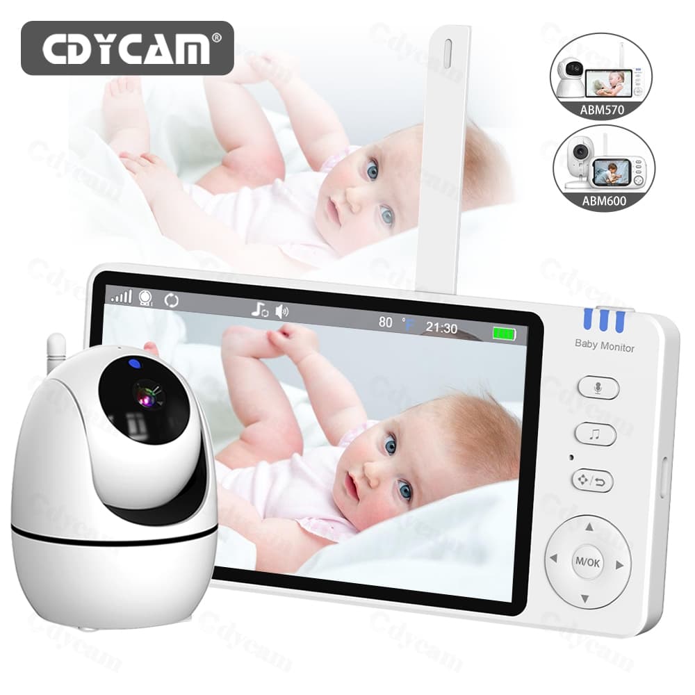 Monitor com IPS de 5 polegadas,Babá Eletrônica, monitor de vídeo para bebé com câmara e Áudio Bidirecional visão noturna