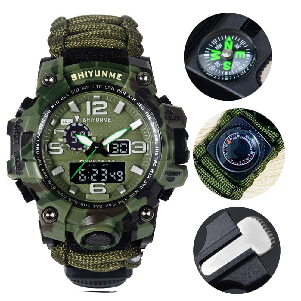 SHIYUNME Relógios Masculinos Estilo G Militar LED Relógio De Pulso Digital Masculino À Prova D'água Acampamento Ao Ar Li
