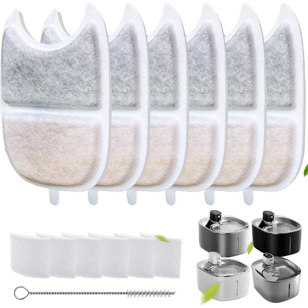 Filtro dispensador de água para gatos, filtro de carvão ativado, Material de grau alimentício, múltiplas peças
