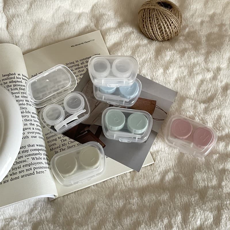 1 Peça Transparente Moda ins Estilo Doces Cores Lentes De Contato Cuidados Combinação Caso Múltiplas Fácil De Transporta