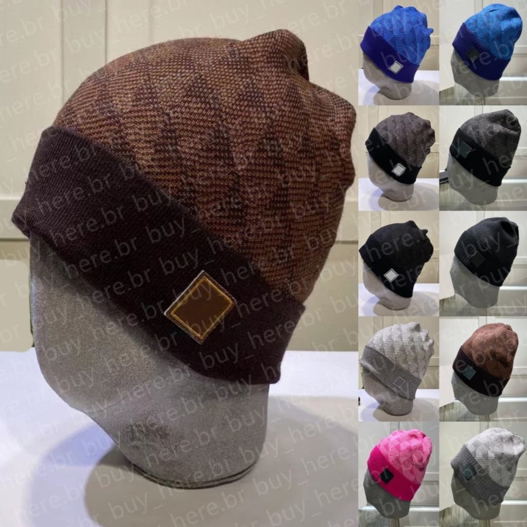 Gorro Xadrez Clássico Chapéus Para Homens Mulheres Gorros De Malha De Inverno Outono Térmico Crânio Boné casual Viagem L