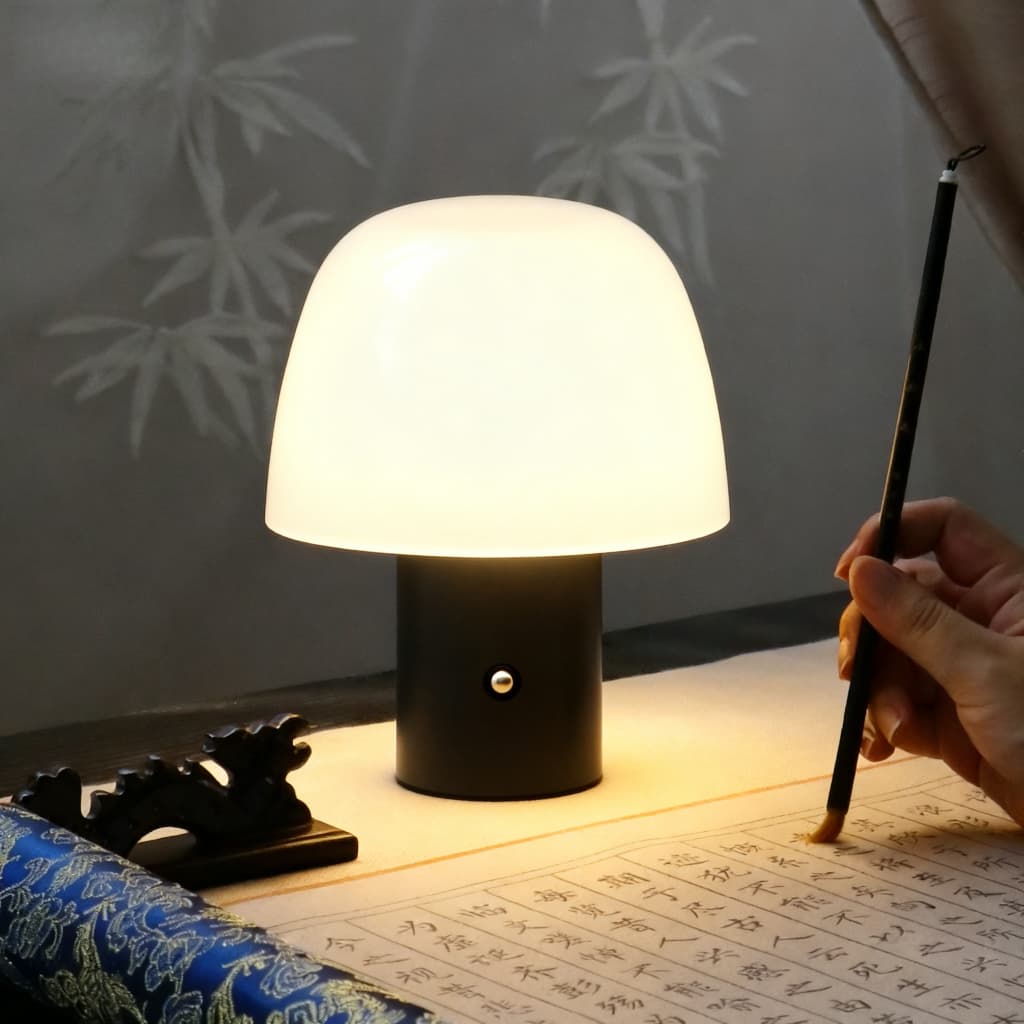Candeeiro de mesa LED portátil Luminária Noturna de Ambiente Abajur em Forma de Cogumelo Presente