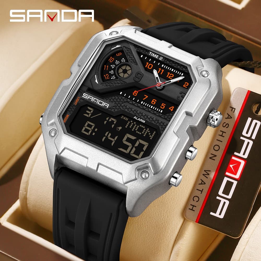 SANDA 6278 Relógio Eletrônico Masculino Multifuncional Despertador Calendário Luminoso Esportes Relógios Digitais Para H