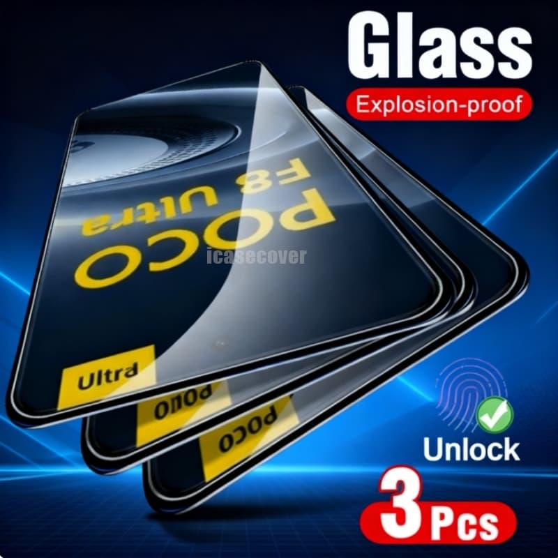 3 Pçs Filme Protetor De Tela Para Xiaomi POCO F8 Ultra Pro 5G 2025 POCOF8Pro F8Ultra Vidro Temperado Capa Completa