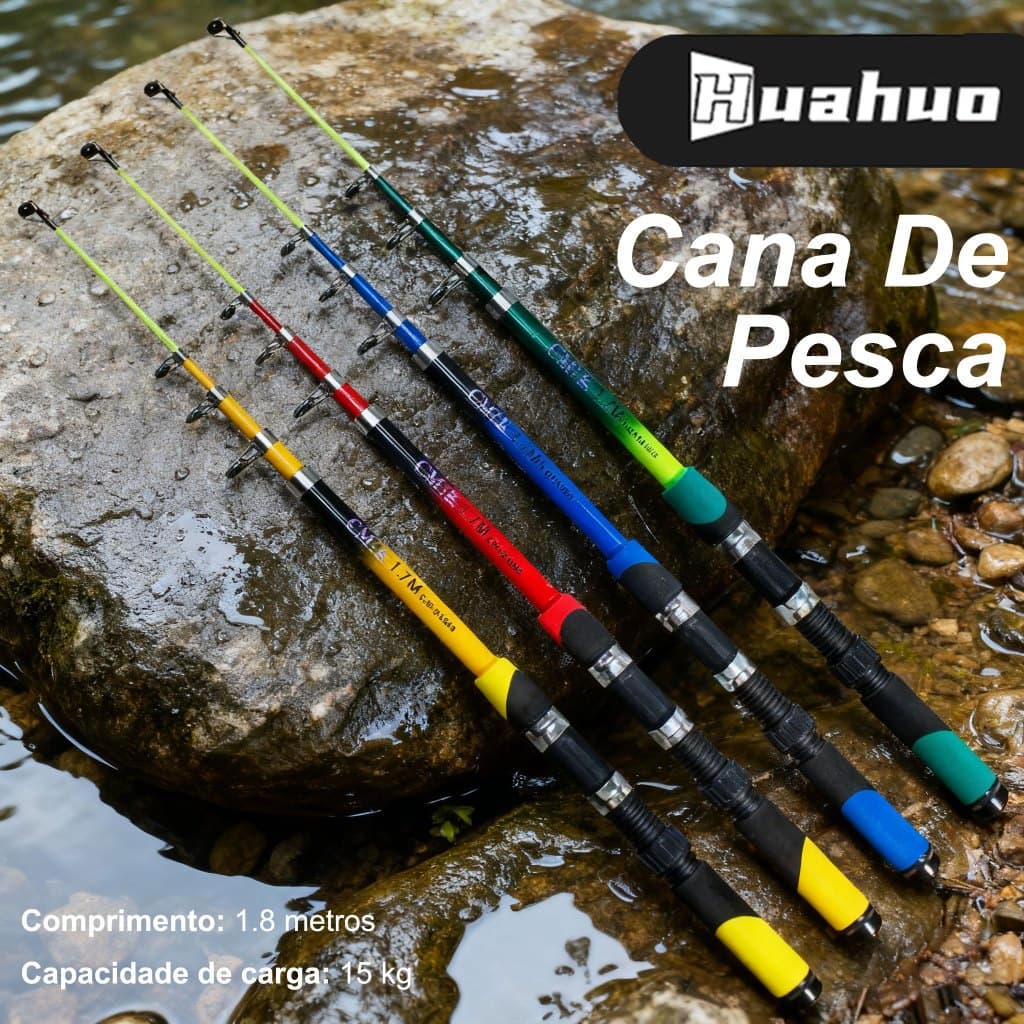 Conjunto De 4 Peças De Vara De Pesca Barata , 1.8 M , Capacidade Máxima De Carga De 15 Kg , Durável E Forte