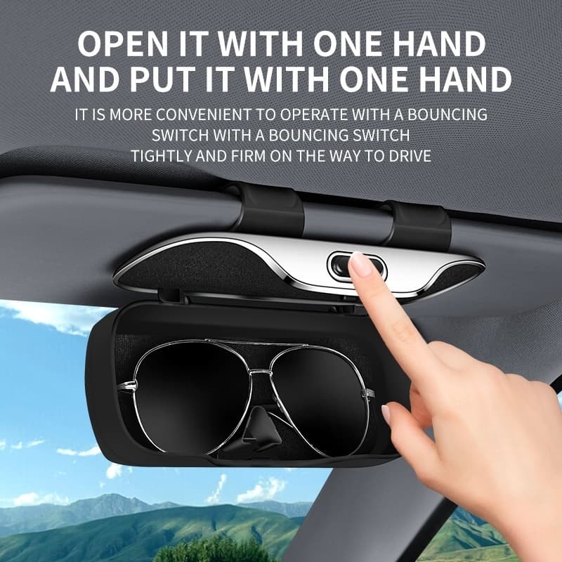 Adequado para caixa de óculos de sol de viseira solar de carro, caixa de armazenamento de óculos de sol ABS Universal