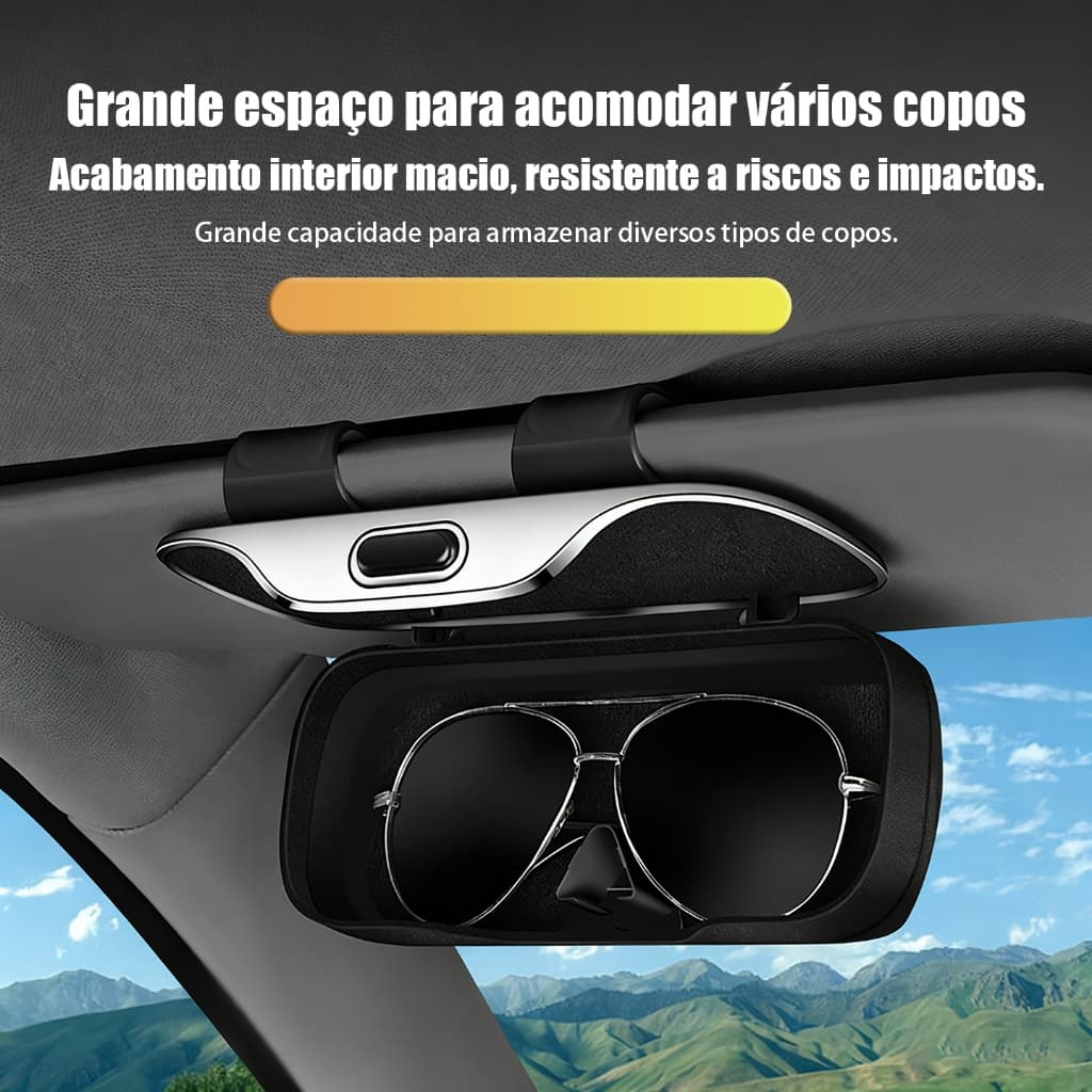 Quadro de óculos de carro, caixa de armazenamento de viseira solar, organizador, caixa de armazenamento
