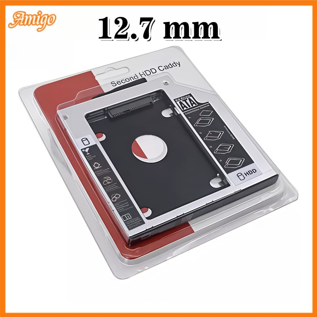 Adaptador Case Caddy12.7mm Hd Ssd Sata 2.5 Gaveta Notebook