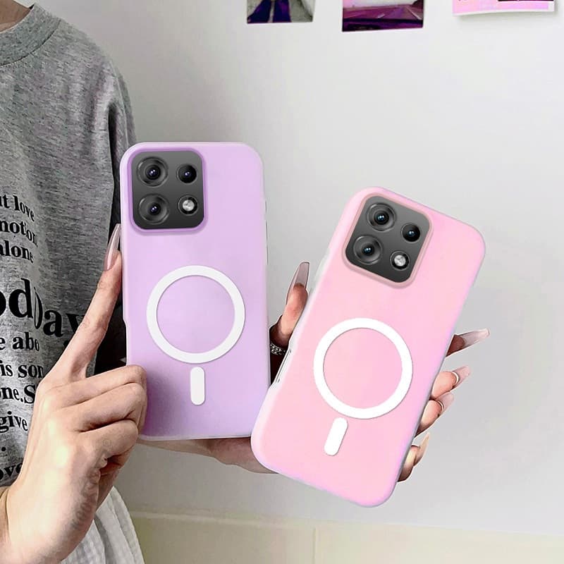Capa 2 Em 1 Para Motorola Moto Edge 60 Pro 70 50 Fusion 60S Atração Magnética Traseira Fosca Gelatina Rígida Protetora D