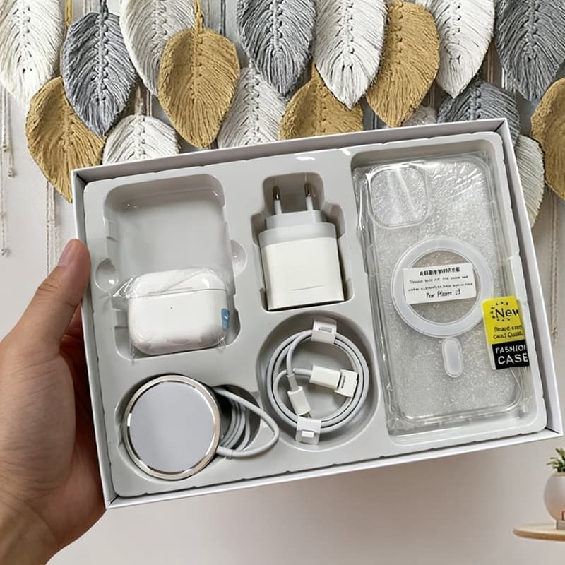 Capa 5 em 1 para iPhone/carregador de indução/cabo de dados/fone de ouvido Bluetooth/carregador de iPhone/capa protetora