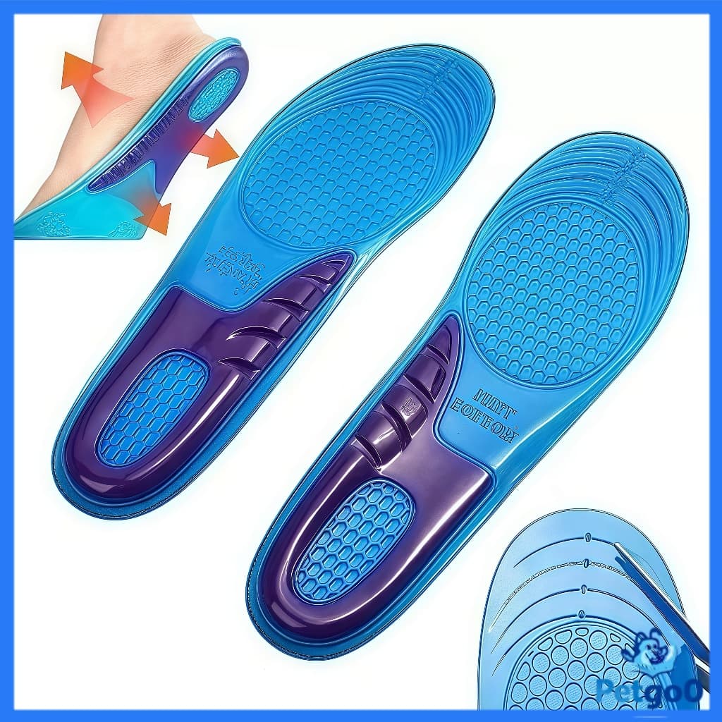 Palmilha Ortopédica Gel de Silicone para Dores nos Pés Anti Impacto para Sapato