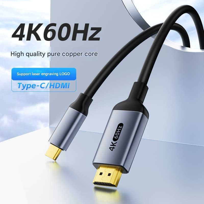 Cabo USB-C para HDMI Adaptador conversor de alta velocidade 4K60Hz/30Hz Smartphone Tablet PC