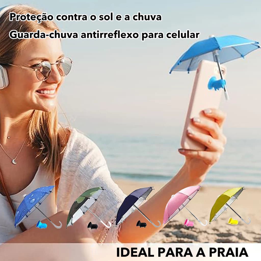 Mini Guarda-Sol Para Telefones Celulares , Chuva UV Proteção Solar , De Telefone Motocicleta