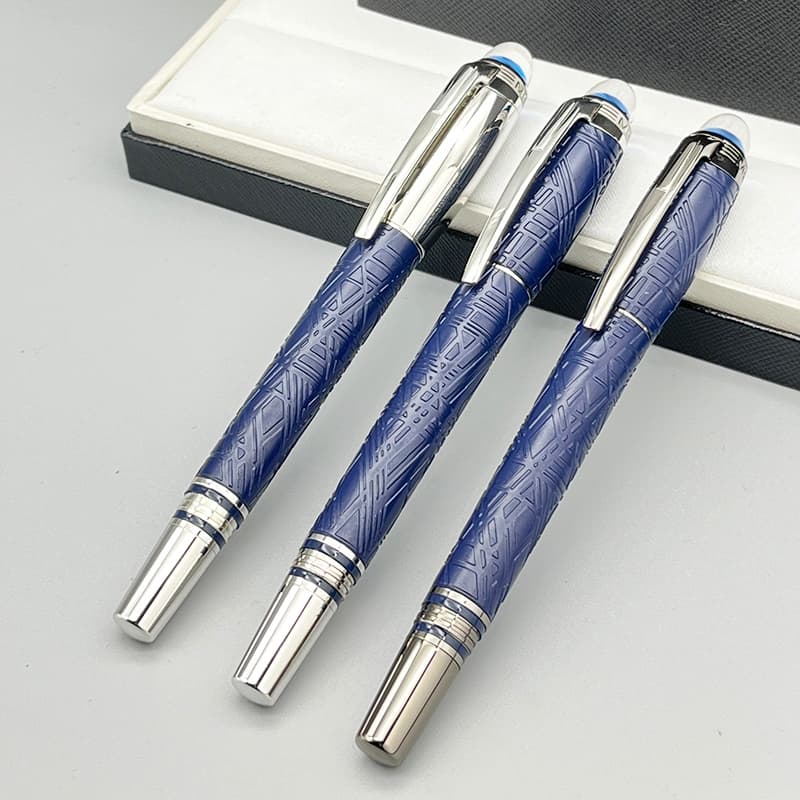 Caneta esferográfica MB Caneta tinteiro Blue Planet Gravura Suporte para caneta Design Premium Presente comercial