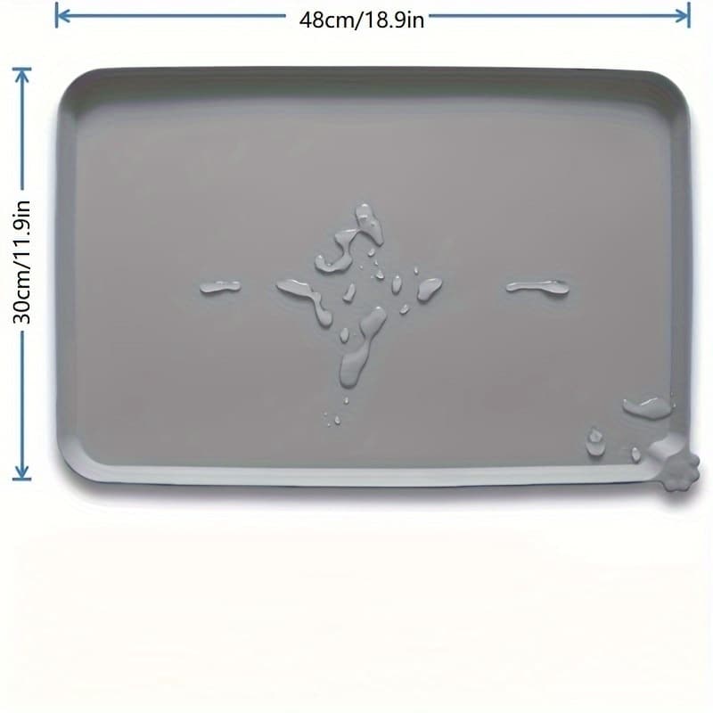 Tapete Pet p/ Comedouro 48x30 Antiderrapante em Silicone Cachorro Gato Tigela Antiaderente Pet Comedouro e Bebedouro