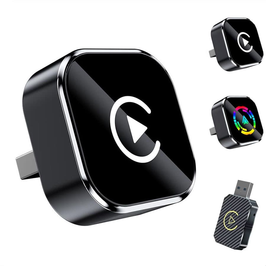 Mini Caixa AI 2 Em 1 , CarPlay Sem Fio E Android Auto , Bluetooth , Wi-Fi Para Carros , Plug and Play