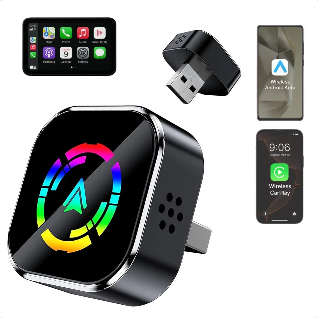 Dongle Inteligente 2026 2 Em 1-CarPlay Sem Fio E Adaptador Automático Android , 5G WiFi , Compatível Com iPhone/Volvo Be