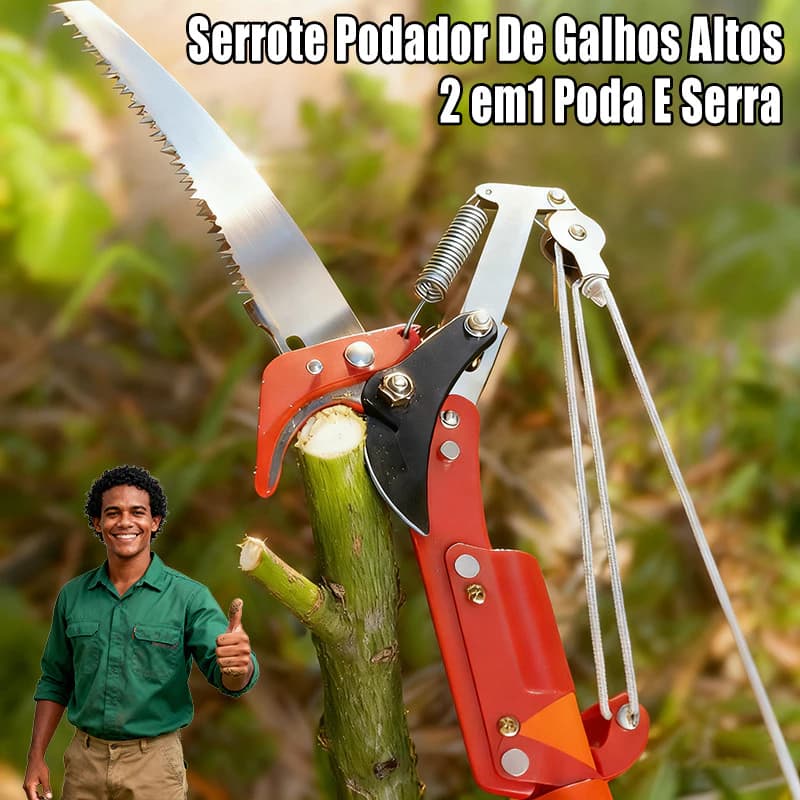 Serra profissional para aparar galhos altos 2 em 1, ferramenta para aparar galhos