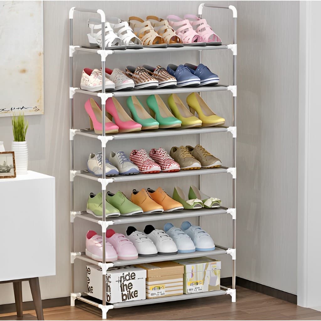 Sapateira Vertical De 9 Camadas Para 27 Pares-Organizador Multifuncional , Metal E Plástico , Fácil Montagem