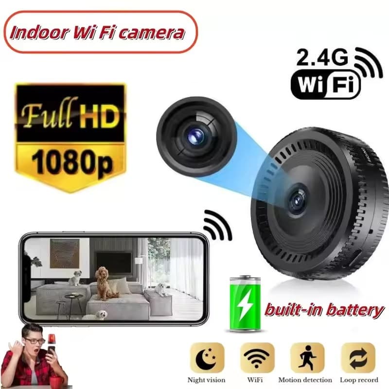 1080P HD Mini Câmera Sem Fio WiFi Segurança Em Casa Visão Noturna Infravermelha Câmeras De Vigilância Inteligentes Espor
