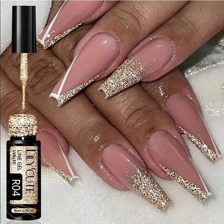 LILYCUTE 5ml Glitter Liner Gel Polonês Linha De Pintura Soak Off UV LED Verniz DIY
